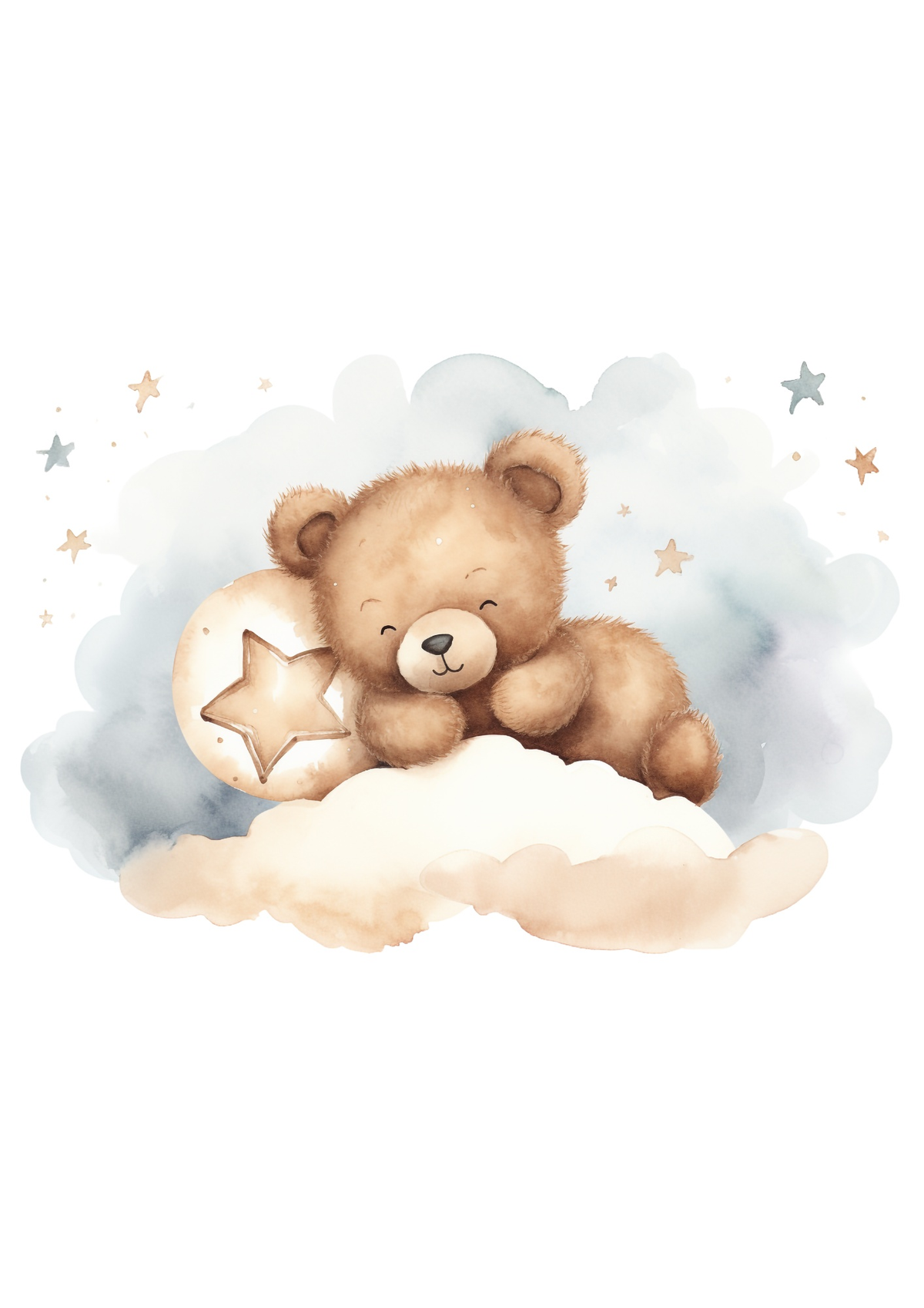 Poster für Babyzimmer DIN A4 mit niedlichem Design zur Kinderzimmerdekoration