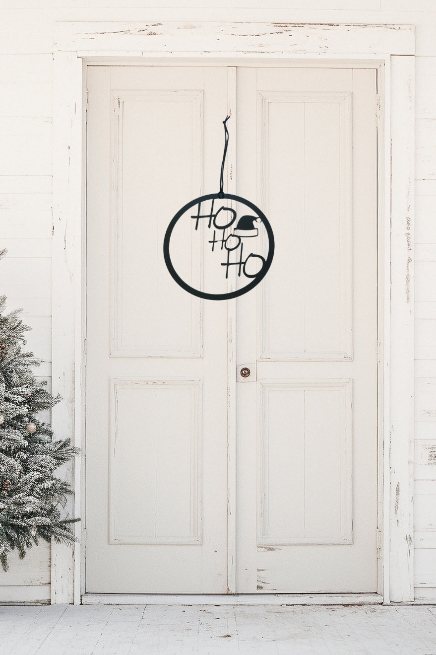 Weihnachtlicher Türkranz aus Acryl mit personalisiertem Design und wetterbeständigem Laserschnitt