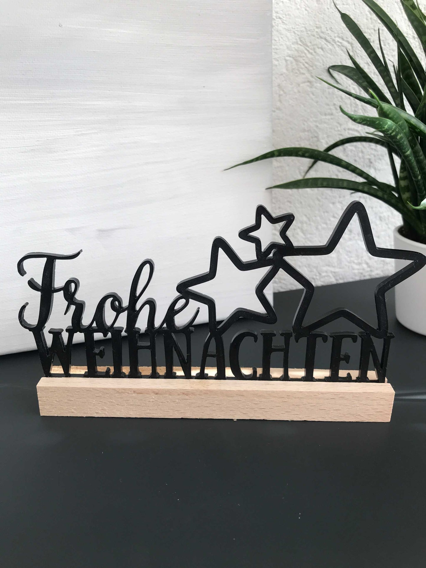 Weihnachtsdekoration "Frohe Weihnachten" Acryl und Holzklötzchen, festliche Deko.