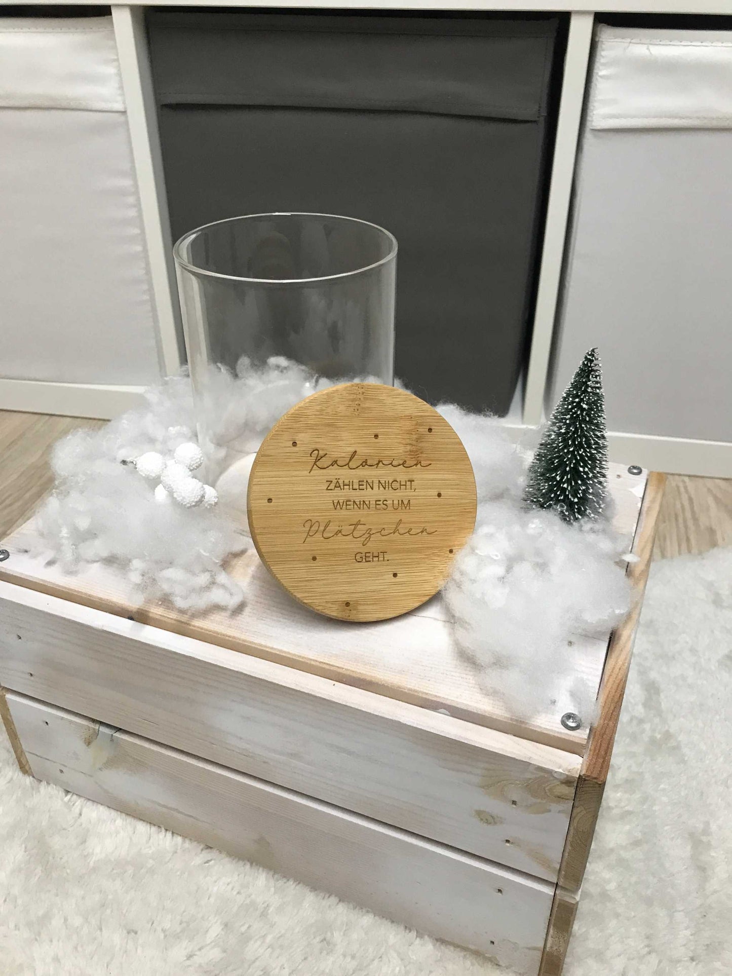 Keksdose mit Bambusdeckel, 900 ml Glasbehälter für Kekse und Snacks, elegantes Design.