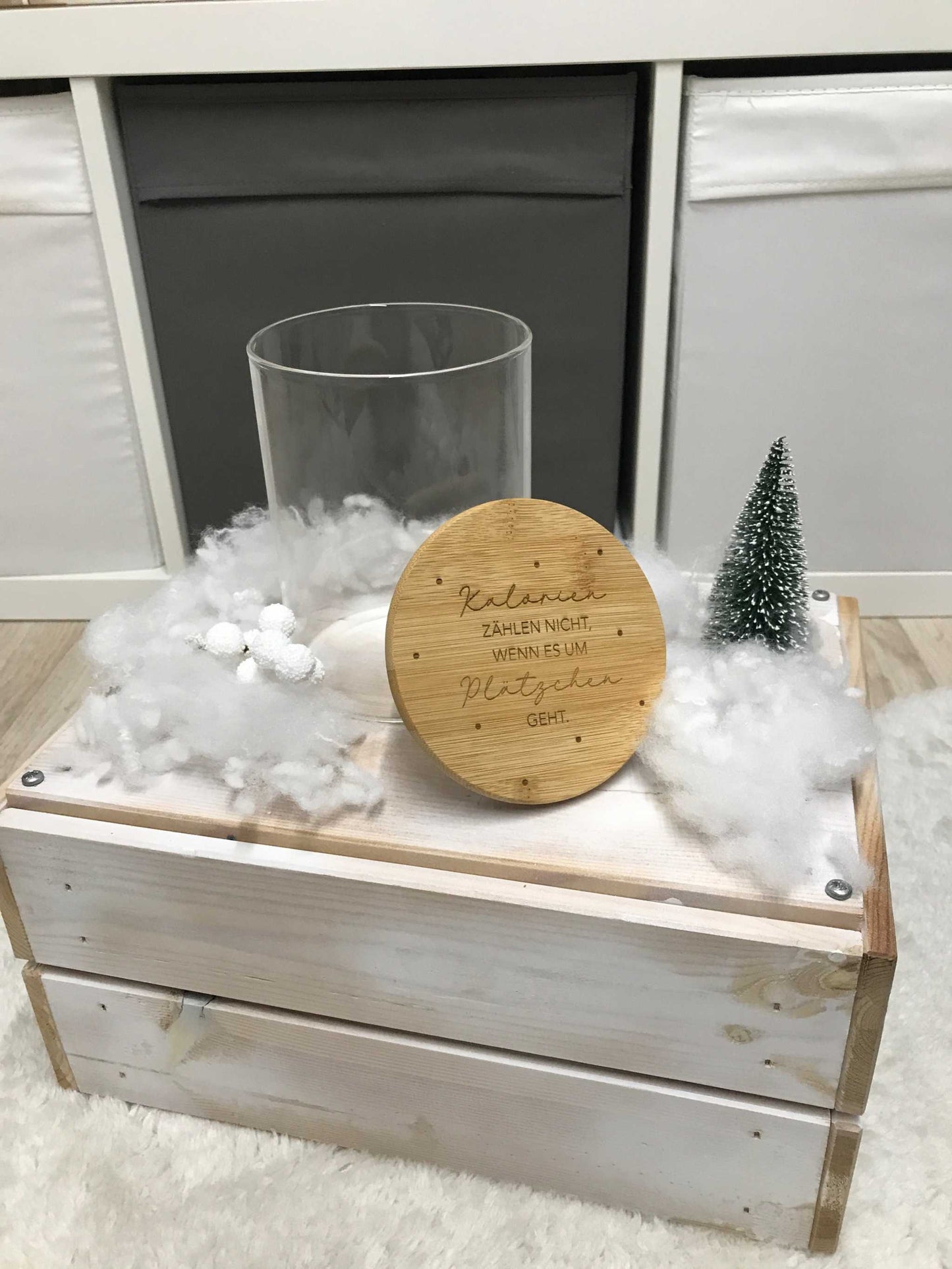 Keksdose mit Bambusdeckel, 900 ml – elegante Aufbewahrung für Kekse und Snacks.