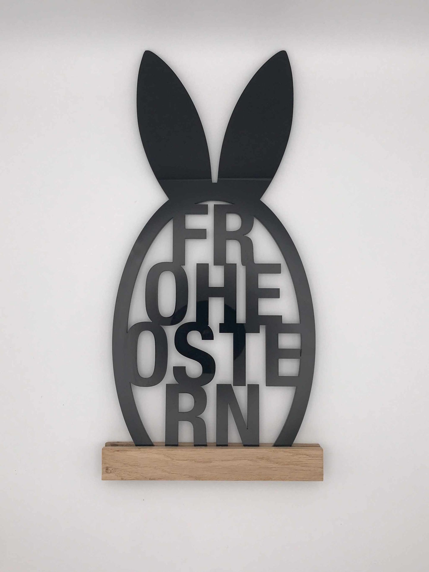 Edler "Frohe Ostern" Schriftzug aus Acryl und Holzklötzchen, festliche Osterdekoration