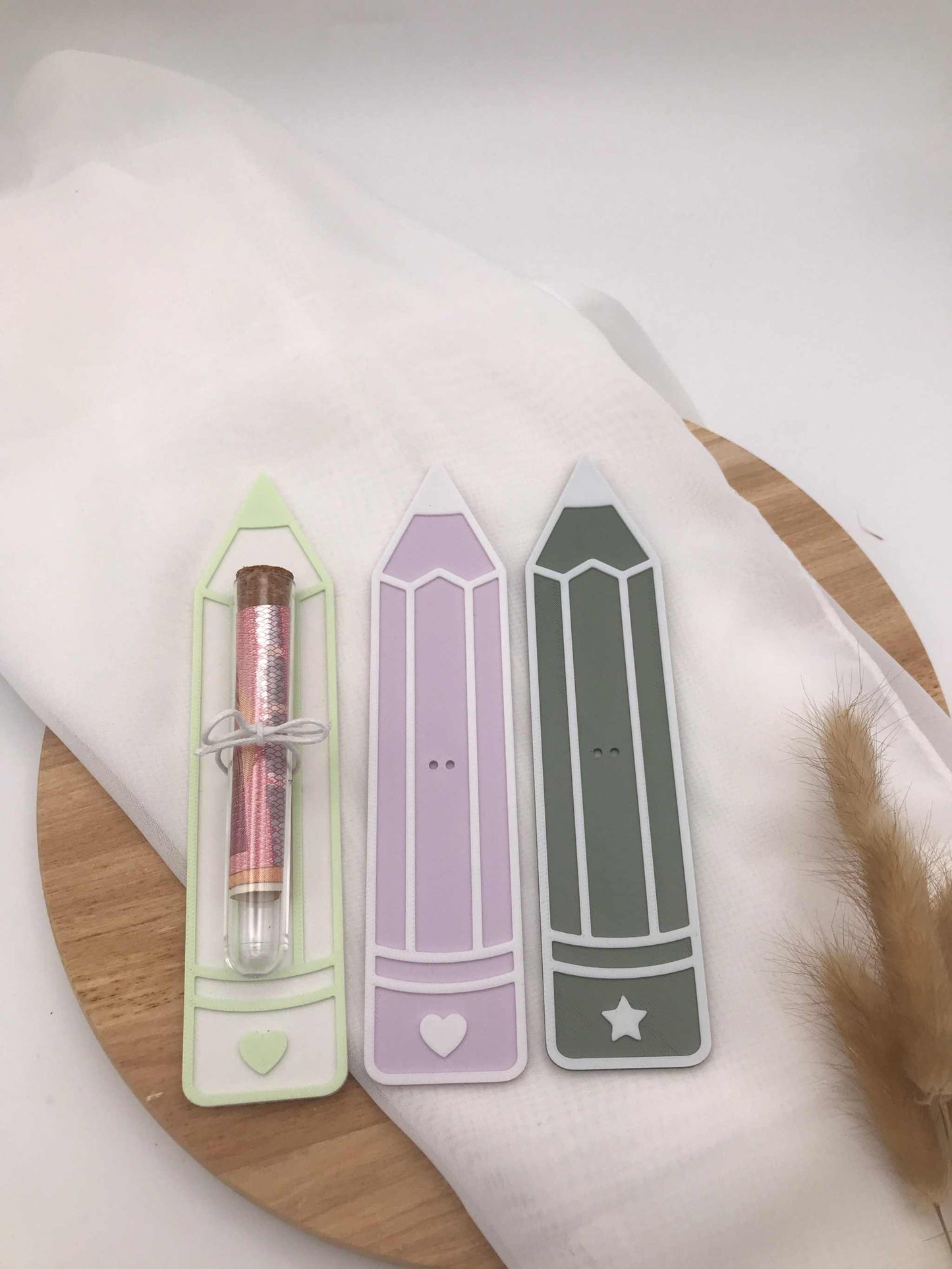 Geldgeschenk zur Einschulung 3D-gedruckter Stift mit Reagenzglas für Geld und Glückwünsche personalisierbar in Pastellfarben