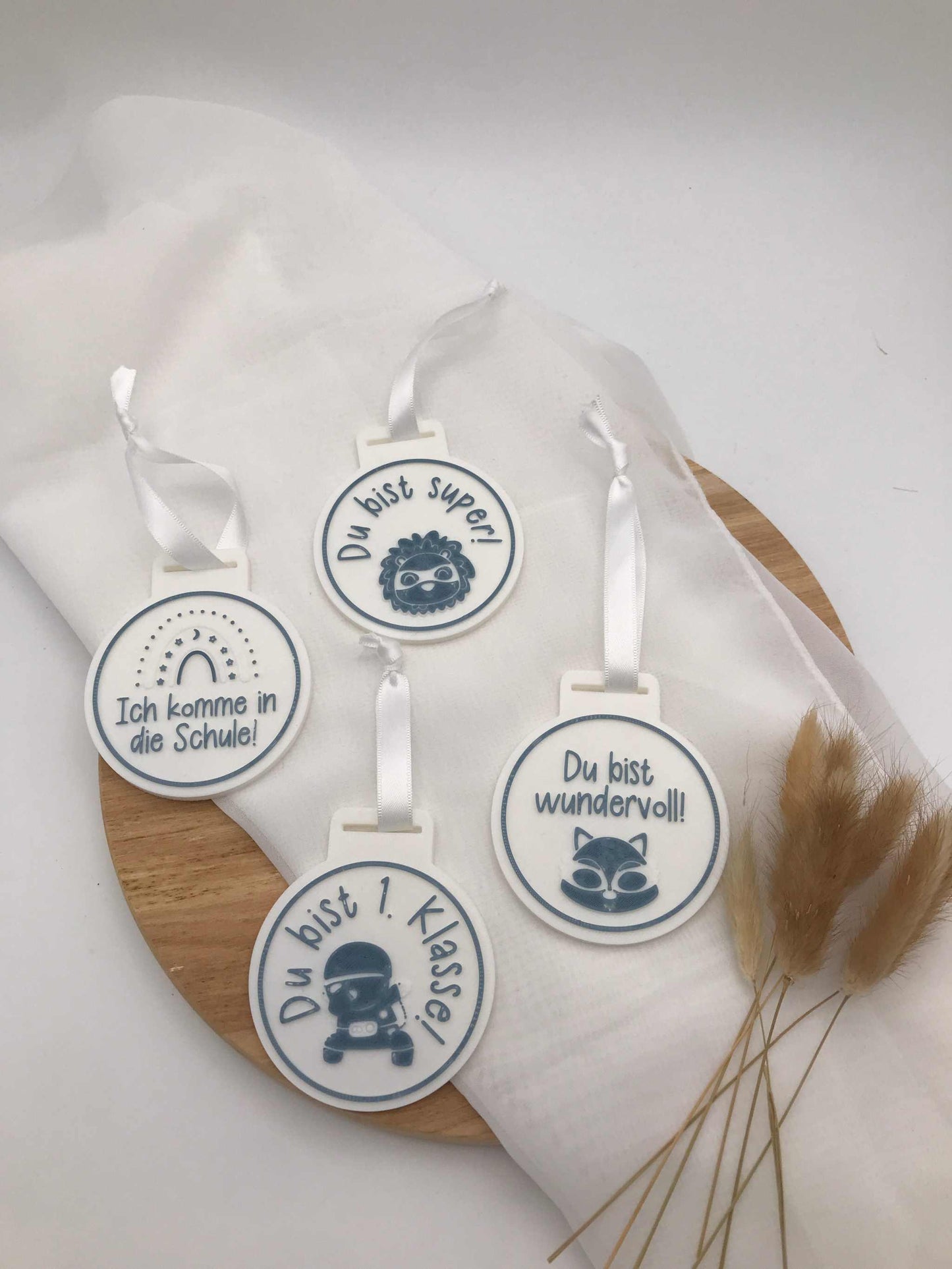 Medaille zur Einschulung – Geschenk für Schulanfang – 3D Druck mit Wunsch-Spruch