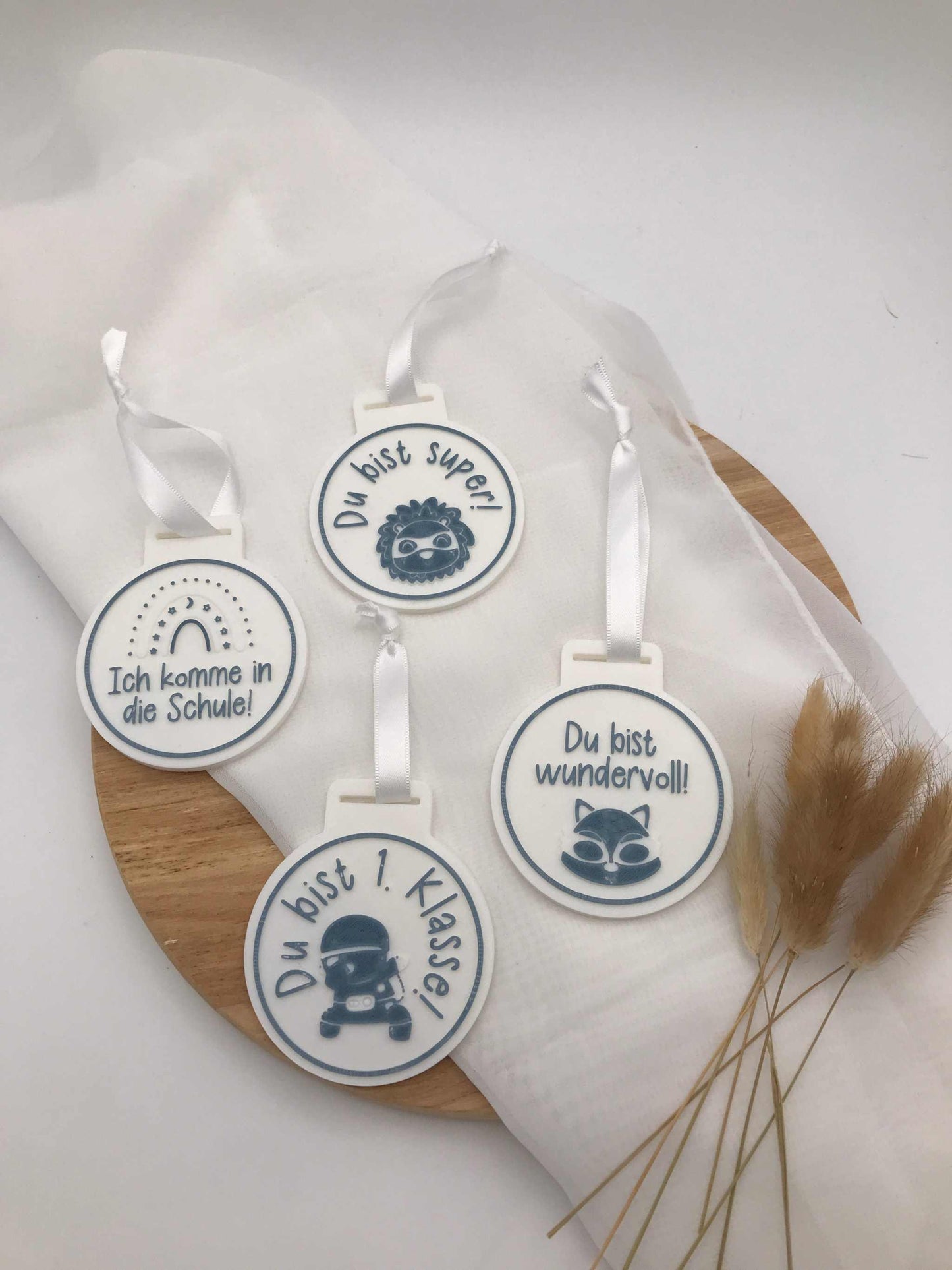 Medaille zur Einschulung – Geschenk für Schulanfang – 3D Druck mit Wunsch-Spruch