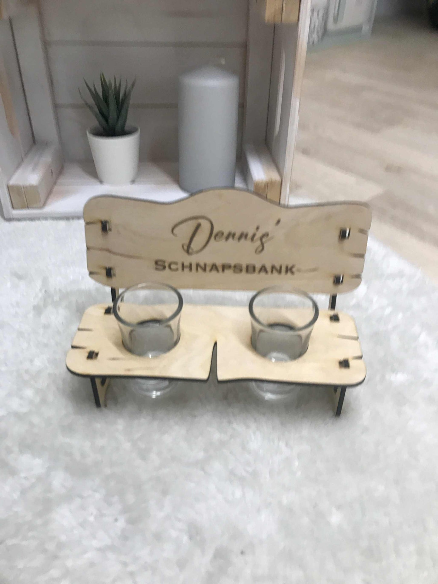 Schnapsbank Geschenk mit Wunschgravur