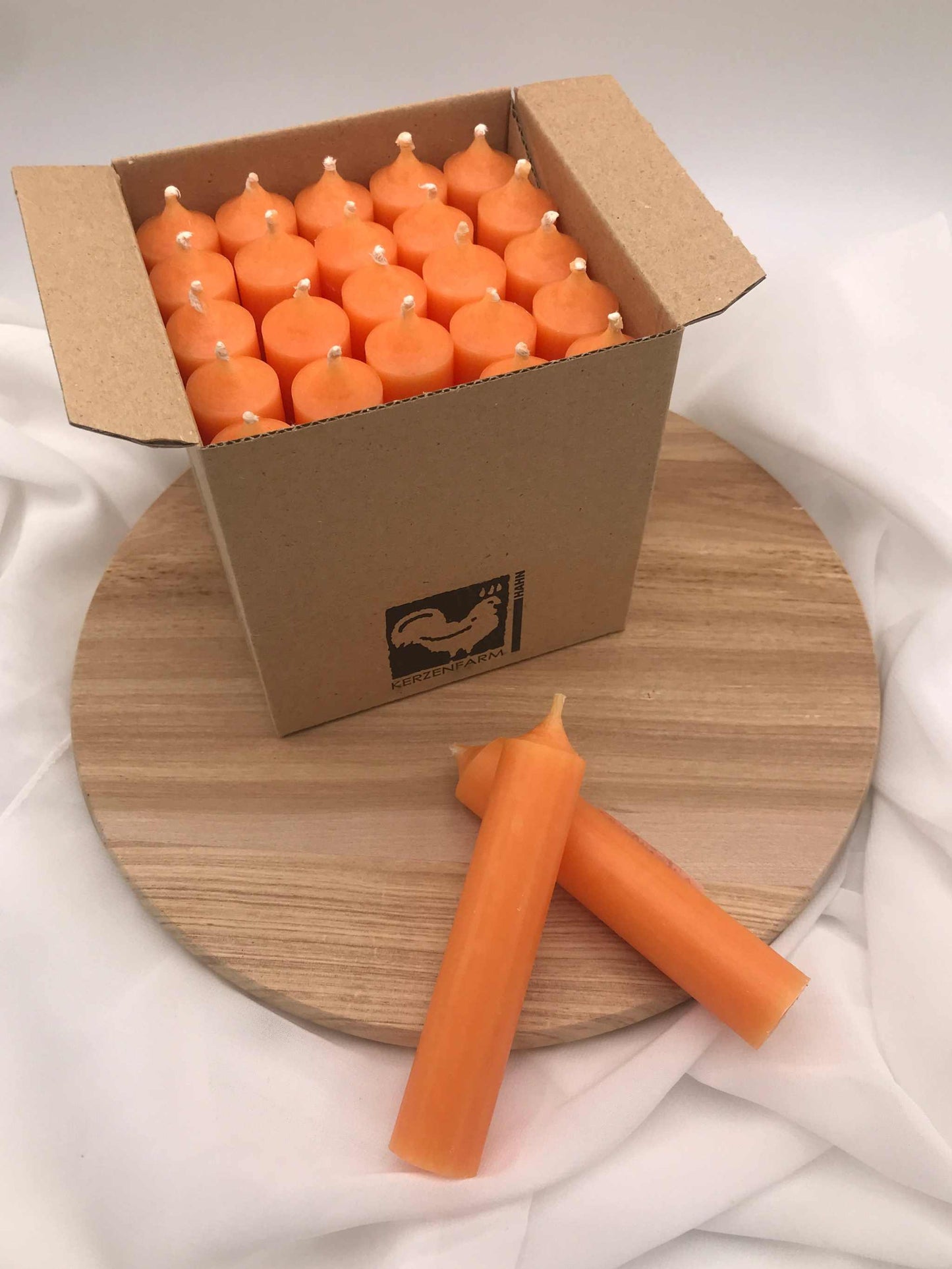 Bunte Stabkerzen 10 cm lang, 22 mm Durchmesser, RAL-zertifiziert, umweltfreundliche Kerzen aus Deutschland