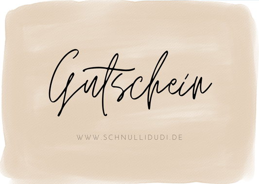 Geschenkgutschein mit elegantem Schriftzug auf beigem Hintergrund, ideal für flexible und persönliche Geschenke.