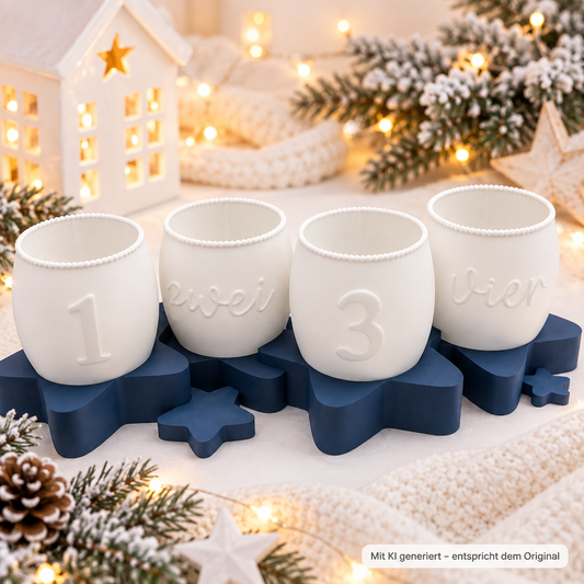 Adventskranz 3D Druck PLA – Modernes Adventslicht mit Zahlen 1–4 | Minimalistische Weihnachtsdeko