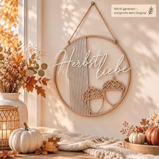 Herbst Türschild aus PLA – Herbstliebe | ca. 22 cm