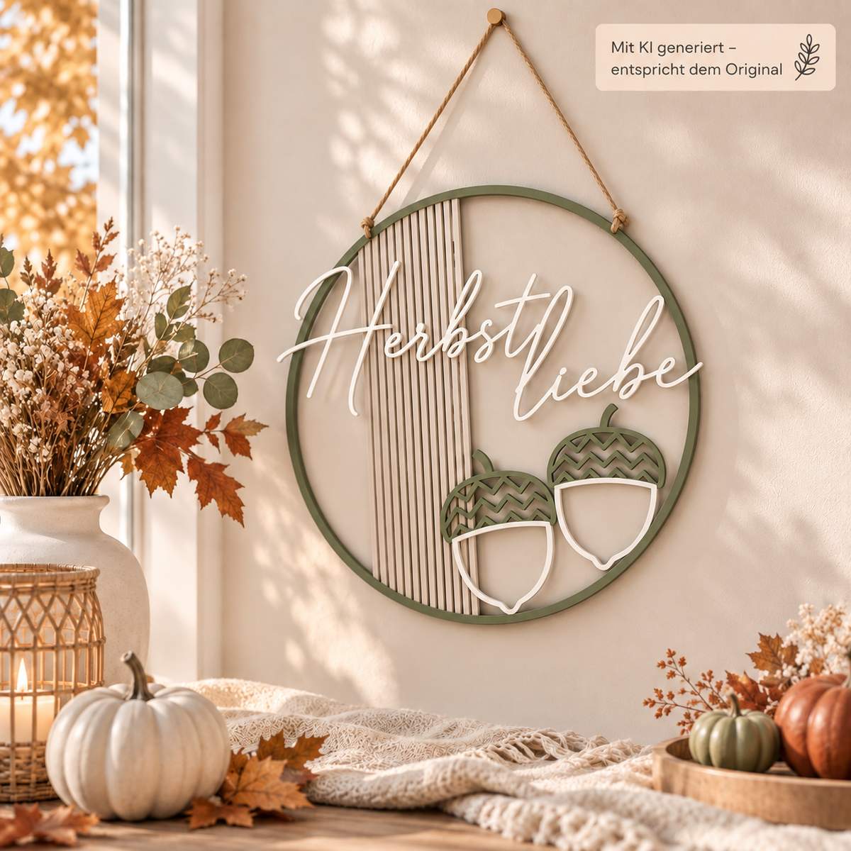 Herbst Türschild aus PLA – Herbstliebe | ca. 22 cm