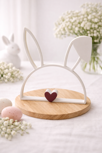 Hasen-Deko aus PLA 3D-Druck mit Schlappohr und Herznase als Oster- und Frühlingsdeko