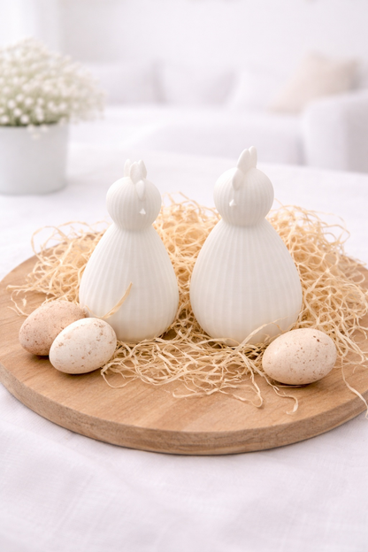 Minimalistisches PLA 3D-gedrucktes Huhn „Gerda“ in zwei Größen als moderne Osterdeko im skandinavischen Stil