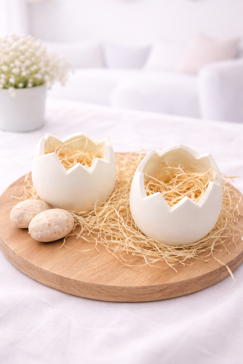 Osternest Eierschale aus PLA in zwei Größen, handgefertigte Osterdeko im modernen Stil