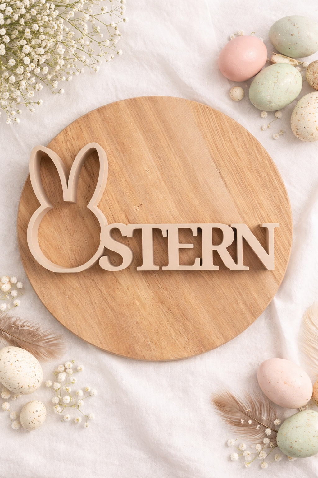 Ostern Schriftzug aus PLA – moderne Frühlingsdeko in Pastellfarben
