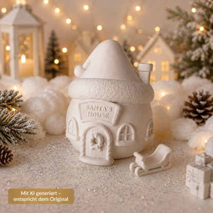 Weihnachtsdorf aus PLA mit Santa Haus, Toy Factory und Rentierstall als detailreiche 3D-Druck Dekoration
