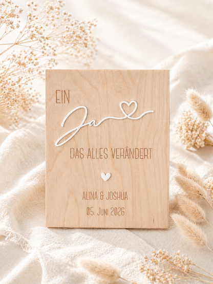 Personalisierte Geschenkbox Hochzeit aus Holz mit Gravur