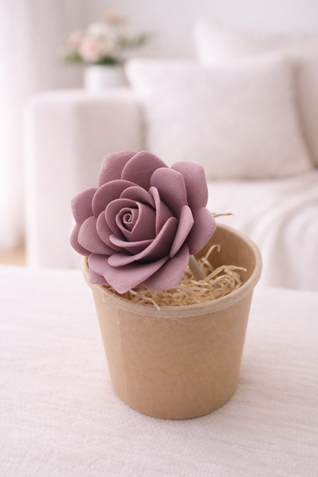 Rose aus PLA – nachhaltige 3D-gedruckte Dekoration mit Spruchanhänger