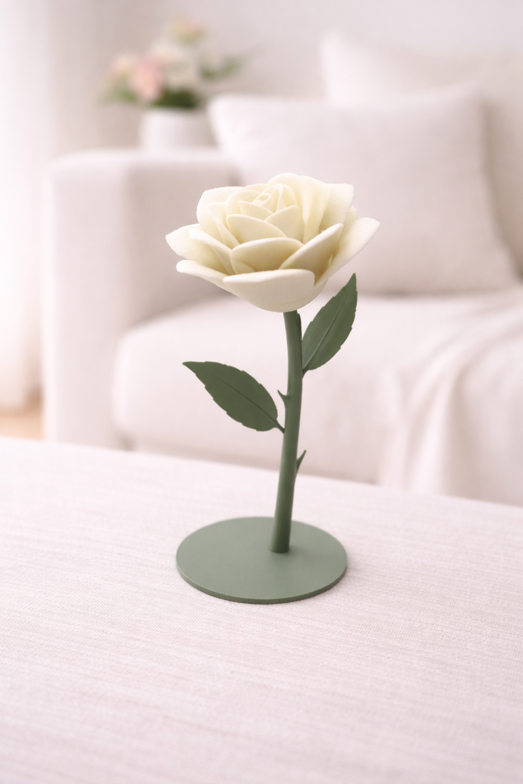 Rose aus PLA – nachhaltige 3D-gedruckte Dekoration mit Spruchanhänger