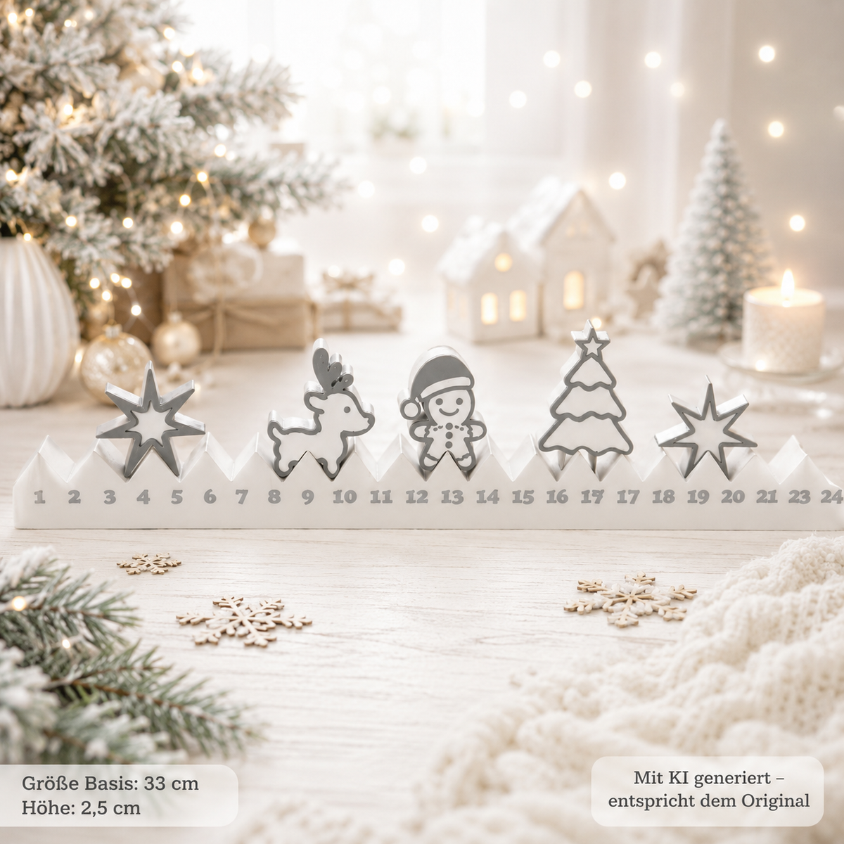 Weihnachtscountdown aus PLA – Adventsdeko mit 4 verschiedenen Figuren