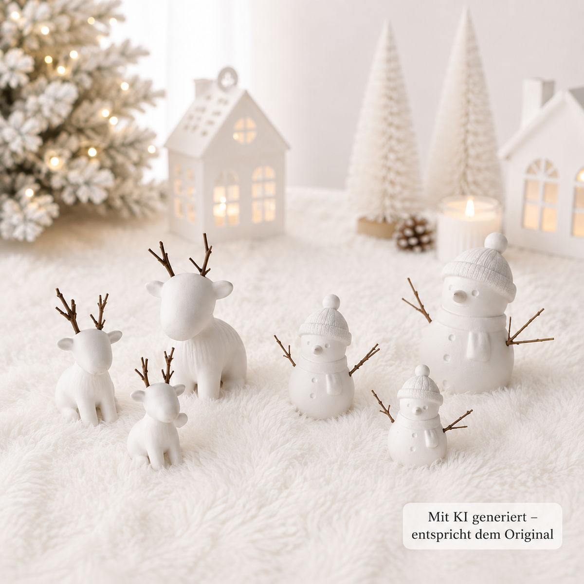 Schneemann & Rentier aus PLA – winterliche Weihnachtsdeko in 3 Größen
