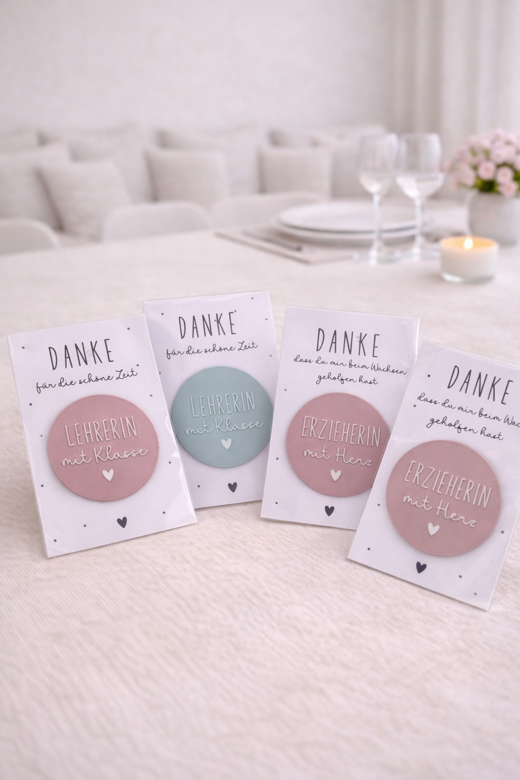 Dankeschön Geschenk für Erzieherin mit Herz zum Abschied im Kindergarten