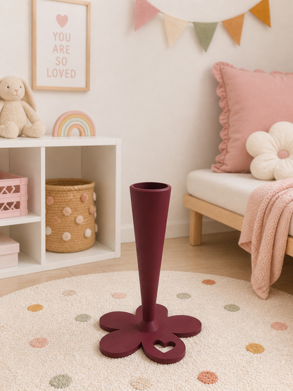 Personalisierbarer 3D-gedruckter Schultütenständer in Pastellfarben mit verschiedenen Motiven für sicheren Stand der Schultüte beim Schulanfang