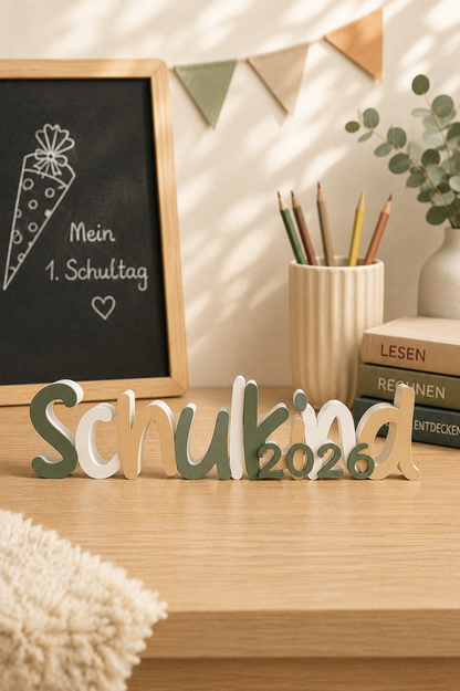 Moderner Schulkind Aufsteller aus PLA zur Einschulung 2026 als perfekte Deko und Geschenk