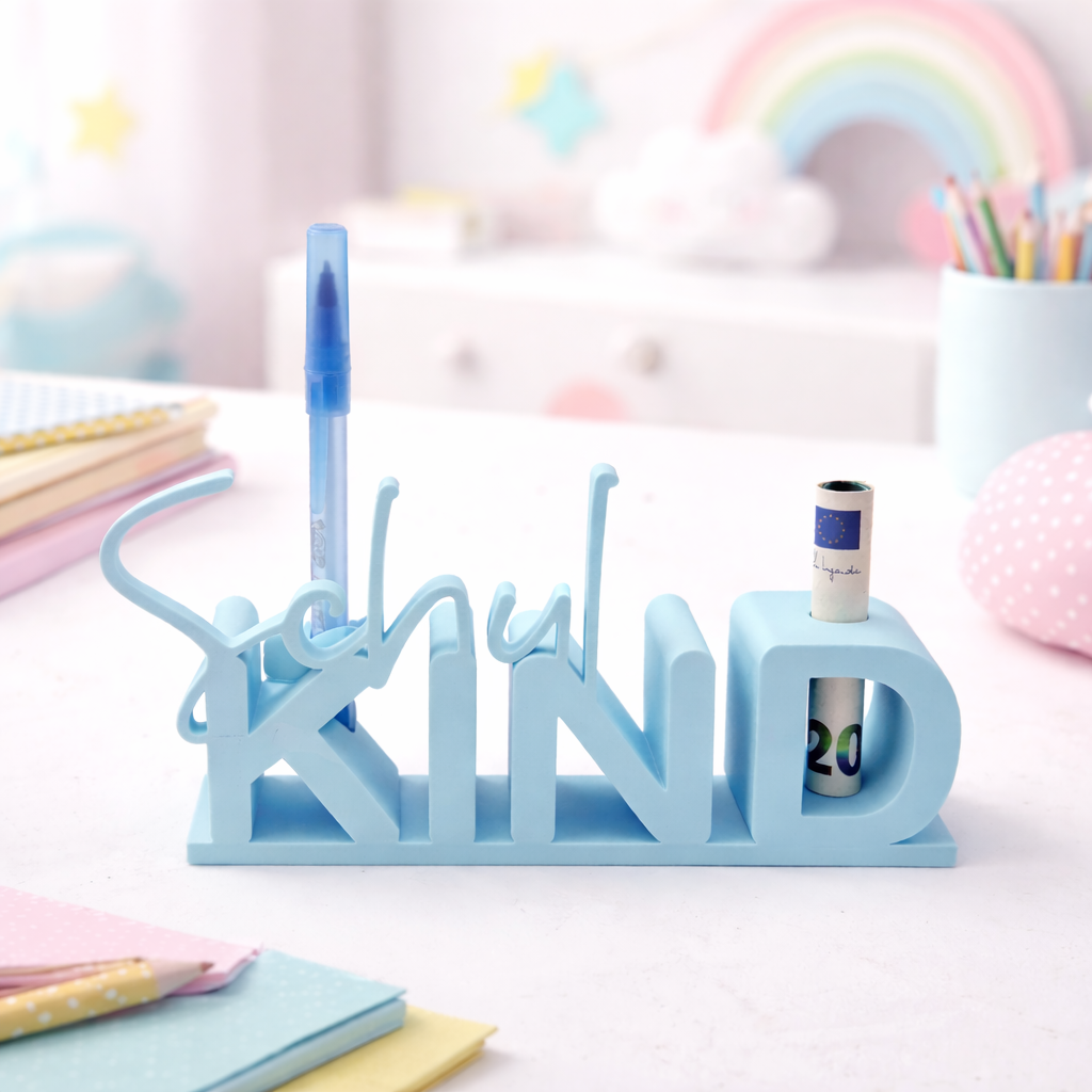 Personalisierter Tischaufsteller „Schulkind“ mit Reagenzglas als Einschulung Geschenk und Dekoration
