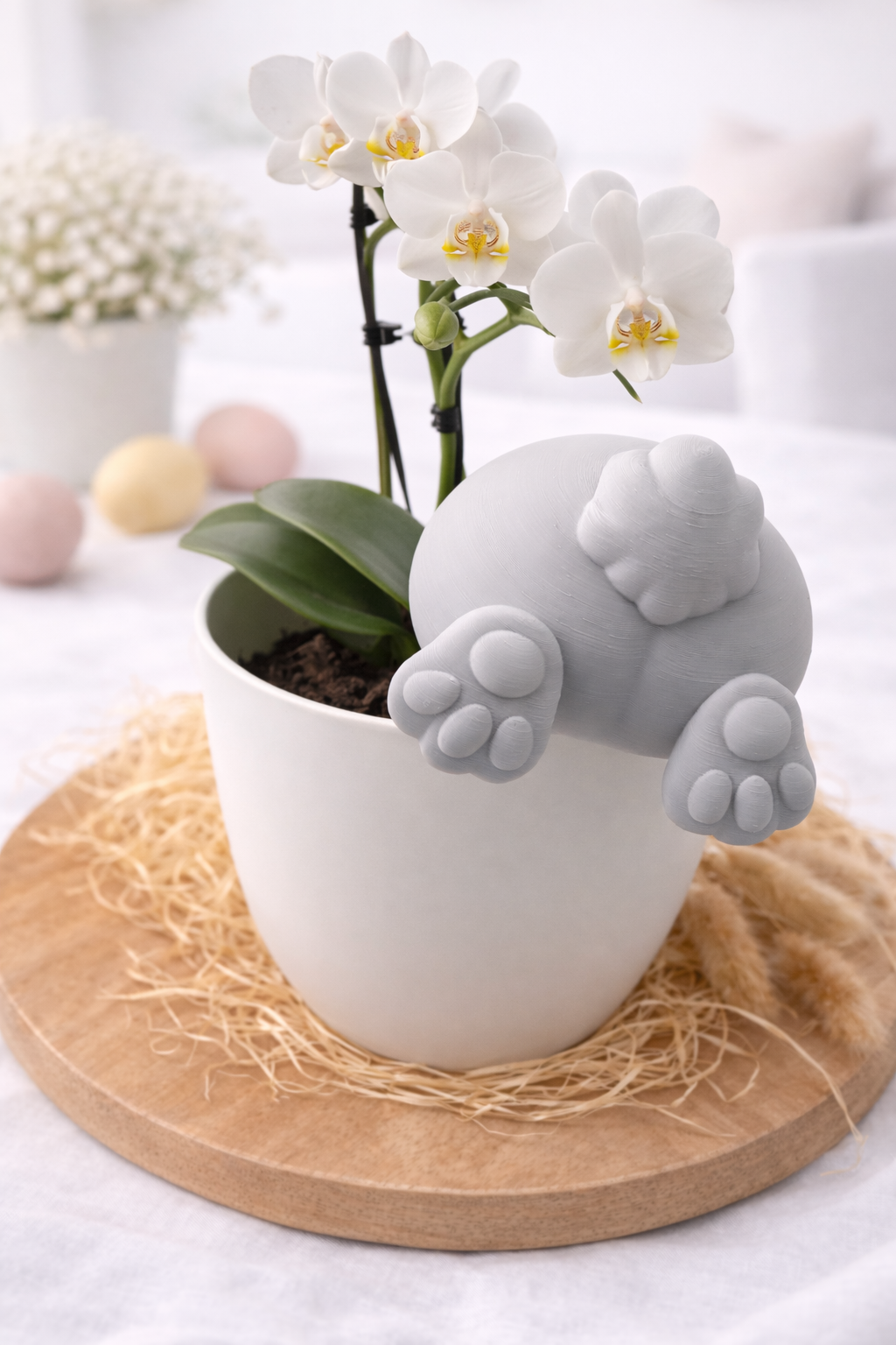 Ostern Dekoration Hasenpopo aus PLA – 3 Größen, mit oder ohne Stab