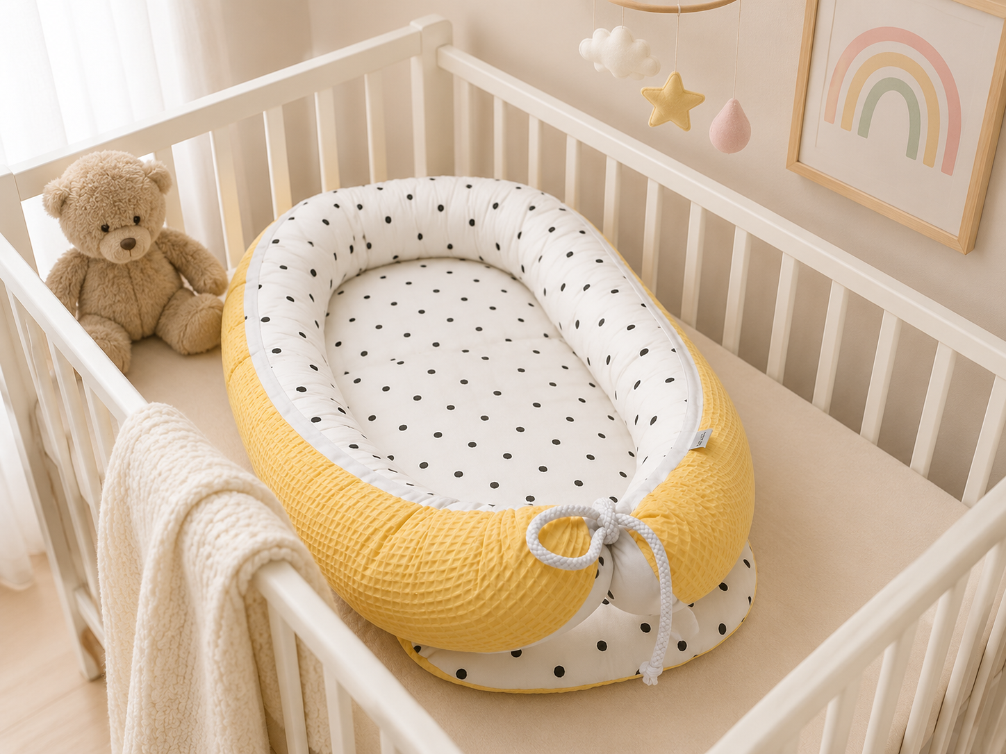 Weiches Babynestchen für Babys bietet Geborgenheit, Komfort und Sicherheit in den ersten Lebensmonaten
