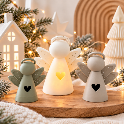Engel mit LED Licht – Weihnachtsdeko aus PLA in 3 Größen