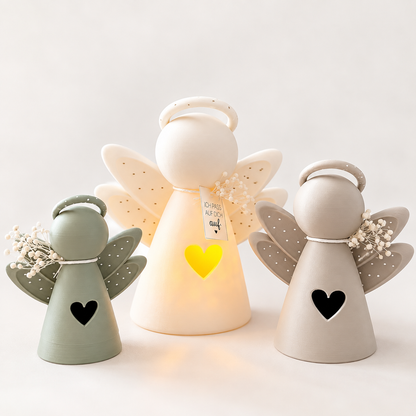 Engel mit LED Licht – Weihnachtsdeko aus PLA in 3 Größen