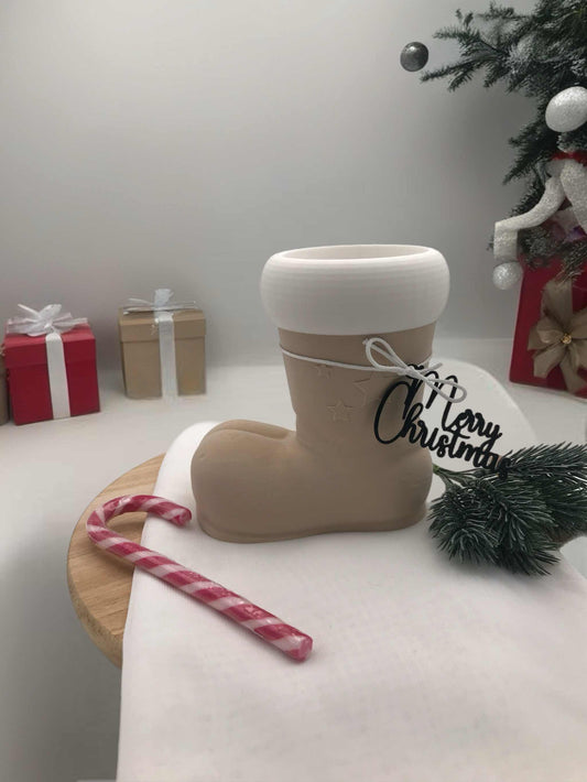 3D-gedruckter Nikolausstiefel aus biologisch abbaubarem PLA als nachhaltige Weihnachtsdekoration und Geschenkidee