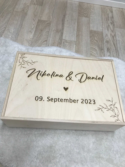 Personalisierte Erinnerungskiste für Hochzeiten
