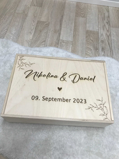 Personalisierte Erinnerungskiste für Hochzeiten