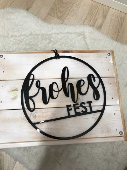 Türkranz / Weihnachtliches Türschild aus Acryl – Stilvolle Dekoration