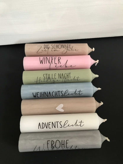 Weihnachtsgeschenk Kerze Set mit handgefertigten Stabkerzen, Geschenkset für die Weihnachtszeit, Dekoration und Mitbringsel.
