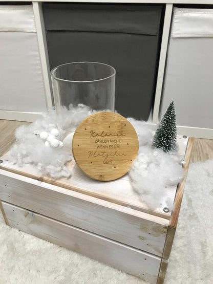 Keksdose mit Bambusdeckel, 900 ml Glasbehälter für Kekse und Snacks, elegantes Design.