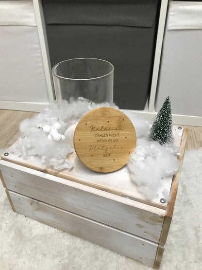 Keksdose mit Bambusdeckel, 900 ml, elegante Aufbewahrung für Kekse und Snacks.