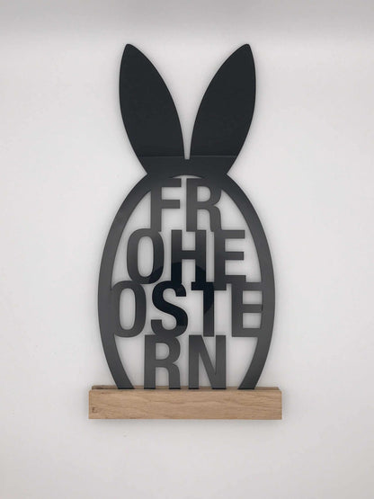 Edler "Frohe Ostern" Schriftzug aus Acryl und Holzklötzchen, festliche Osterdekoration