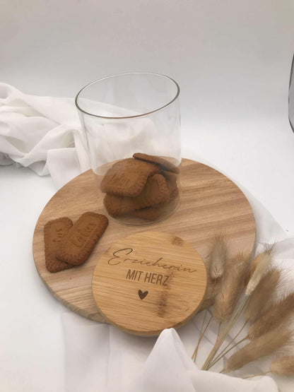 Abschiedsgeschenk Vorratsglas für Erzieherin, personalisierbar und nachhaltig, ideal für Kindergarten oder Grundschule.