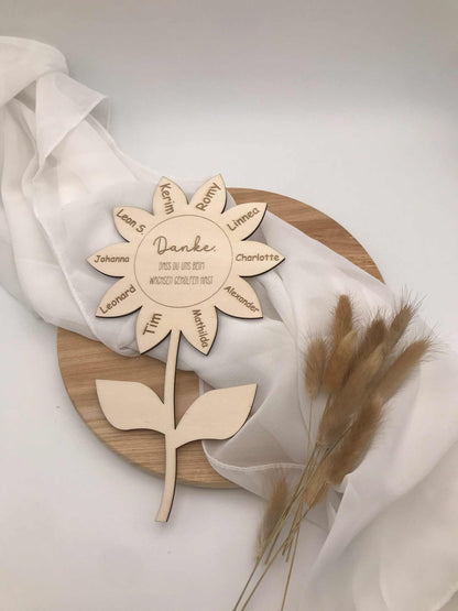 Abschiedsgeschenk personalisierte Blume Lehrerinnen Kindergarten Grundschule.