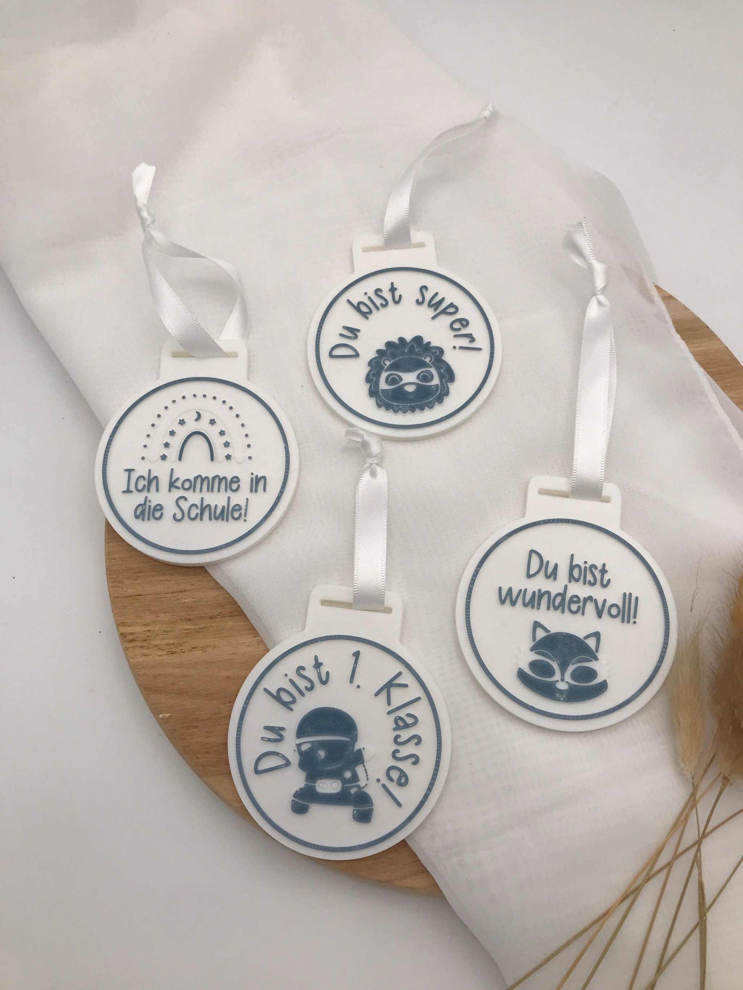 Medaille zur Einschulung – Geschenk für Schulanfang – 3D Druck mit Wunsch-Spruch
