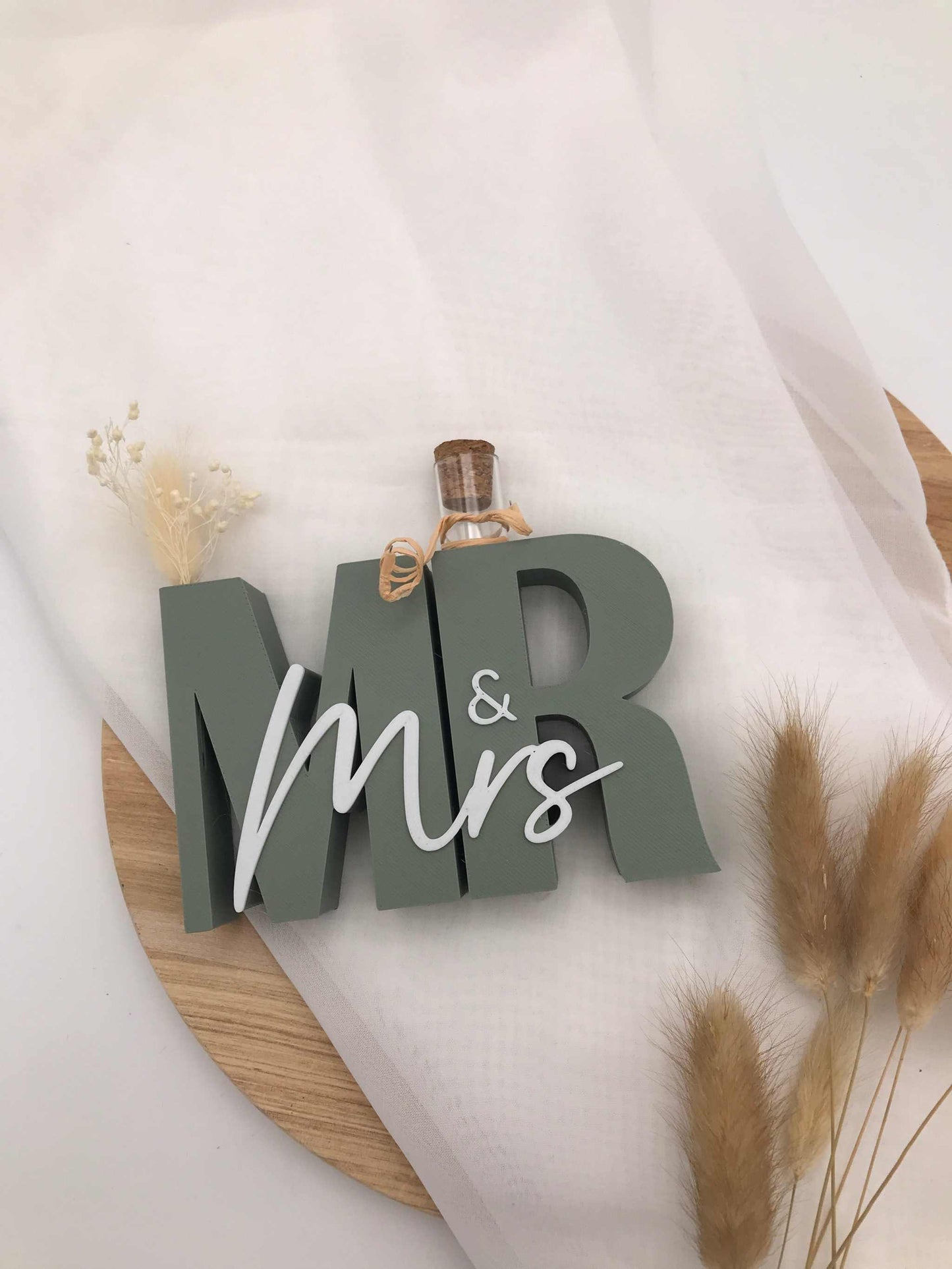 Geldgeschenk zur Hochzeit – Mr & Mrs Schriftzug – 3D Druck personalisiert – Hochzeitsgeschenk modern & kreativ