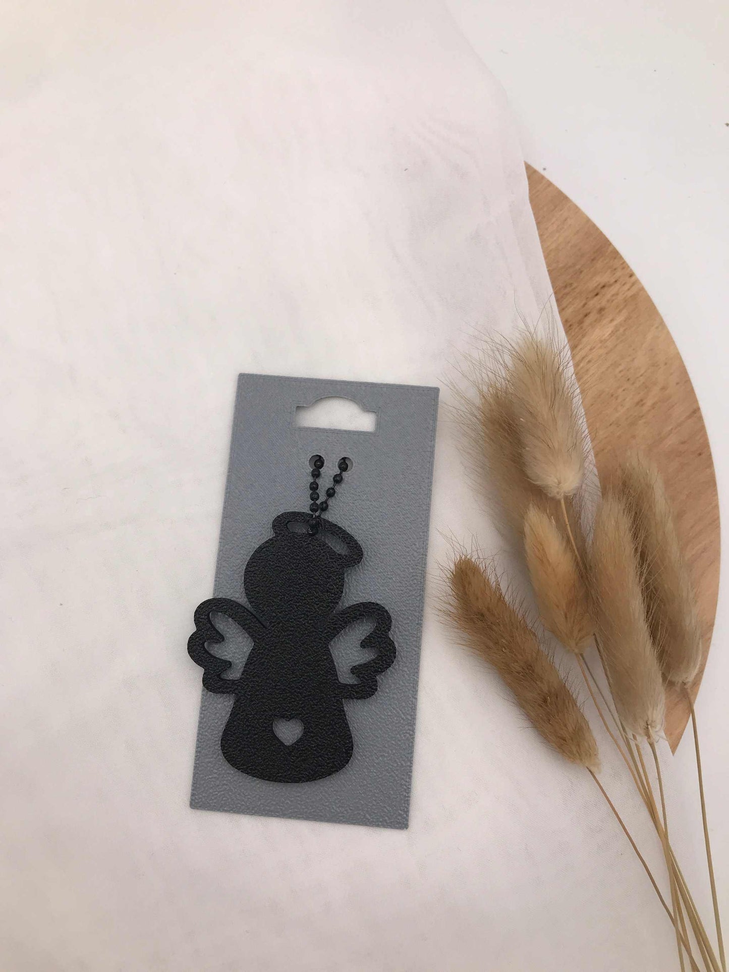 Engel Schlüsselanhänger aus nachhaltigem PLA in drei Farben als Schutzengel Geschenk und Accessoire