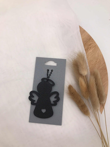 Engel Schlüsselanhänger aus nachhaltigem PLA in drei Farben als Schutzengel Geschenk und Accessoire