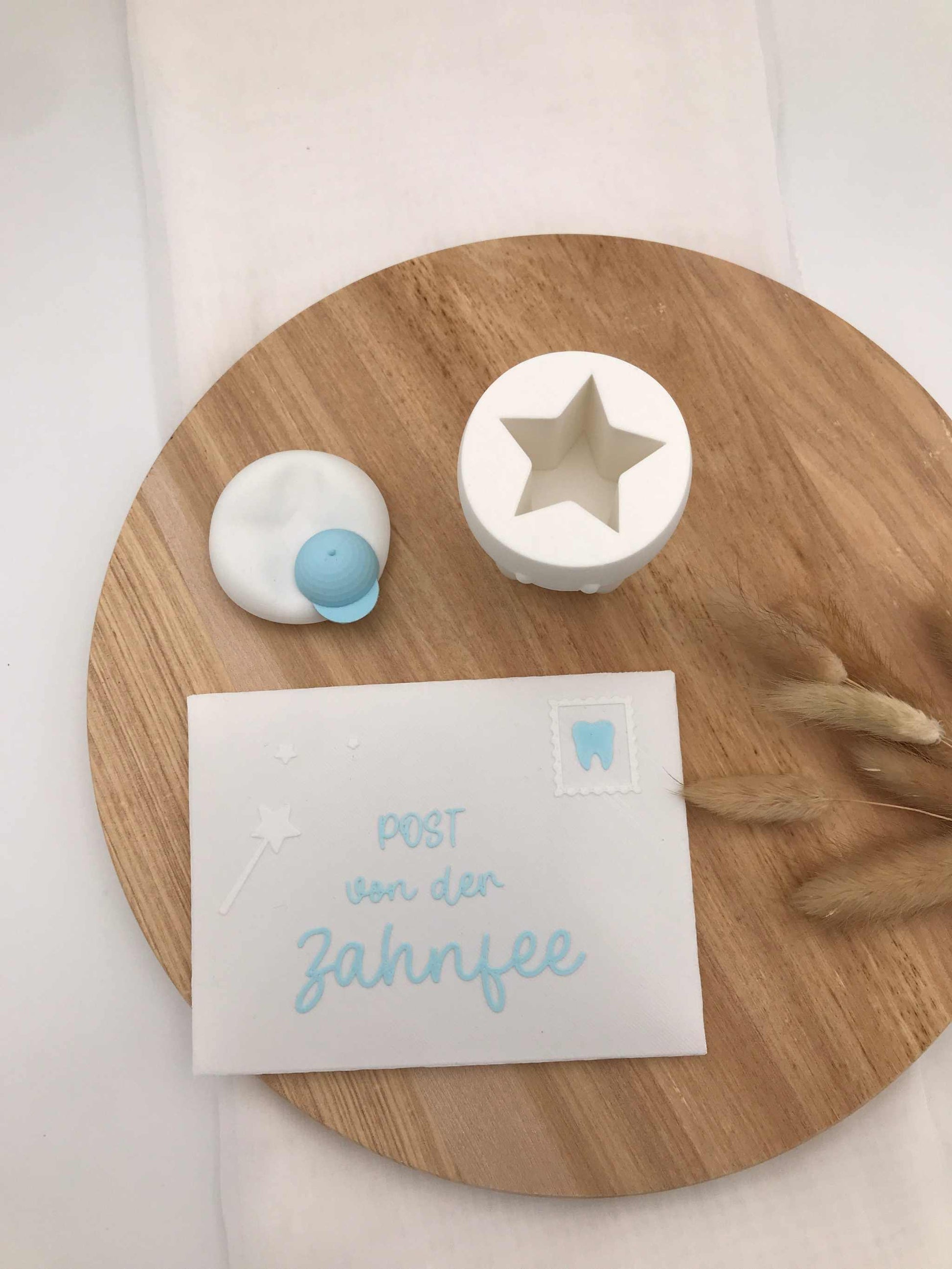 Milchzahndose Zahnfee 3D-gedruckte PLA Dosen in Form von Zähnen mit Schleife und Kappe