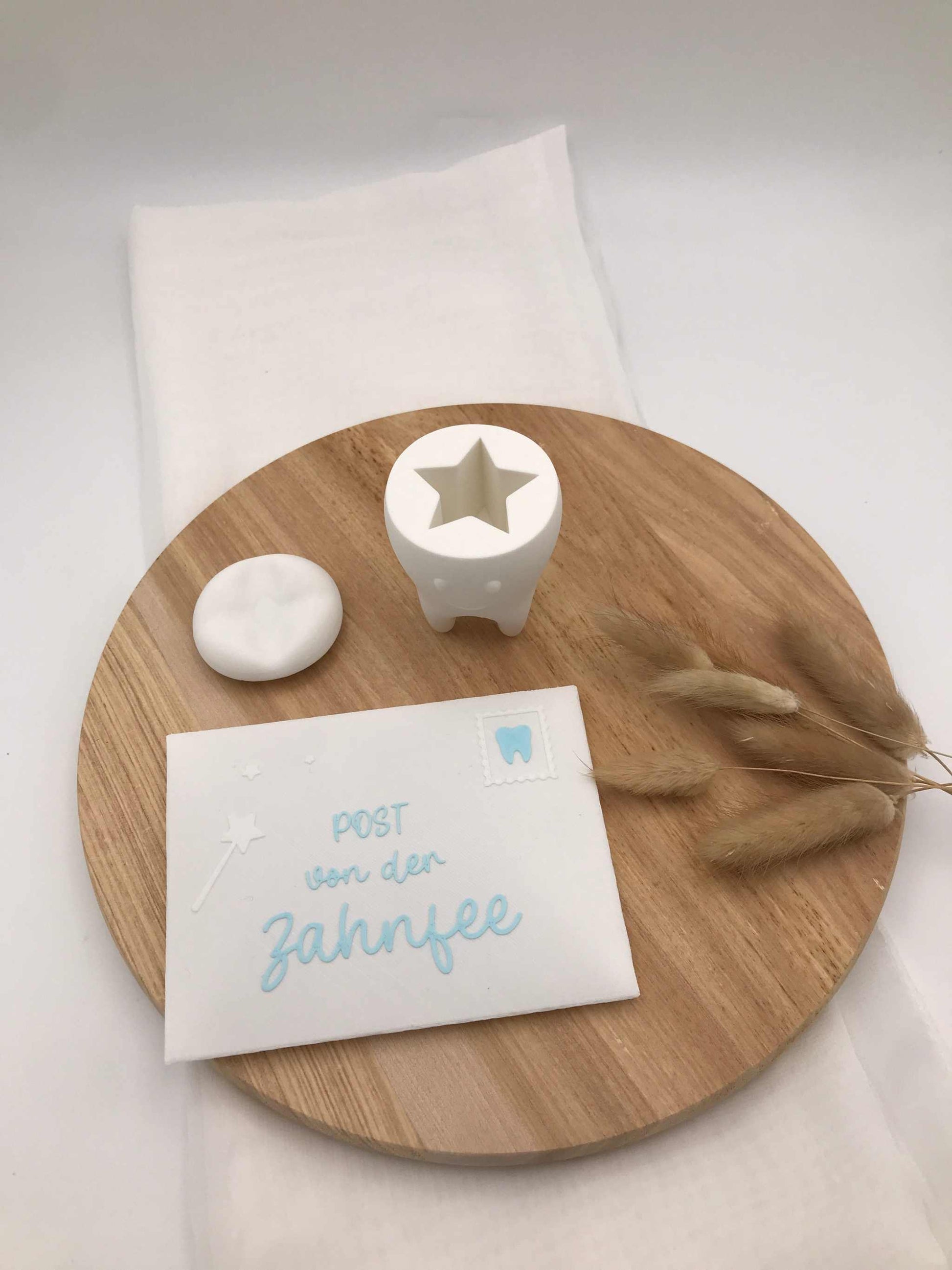 Milchzahndose Zahnfee 3D-gedruckte PLA Dosen in Form von Zähnen mit Schleife und Kappe