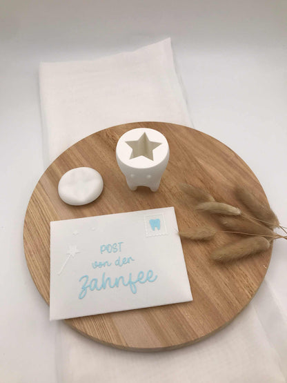 Milchzahndose Zahnfee 3D-gedruckte PLA Dosen in Form von Zähnen mit Schleife und Kappe